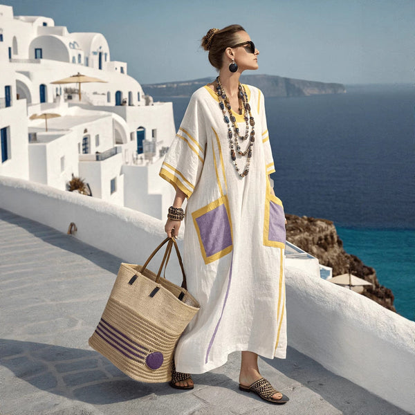 Summer Elegant Large Size Printing Long Pendulum Dress