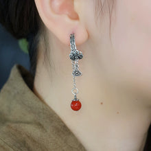 Load image into Gallery viewer, 925 Silver Retro New Tibetan Style Tassel Asymmetric Earrings Women&#39;s Niche Design