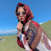 Load image into Gallery viewer, Retro Ethnic Style Scarf Grassland Sunscreen Shawl Women&#39;s Summer Thin Scarf Beach Scarf