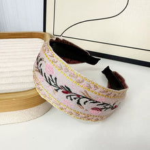 Load image into Gallery viewer, Bohemian Embroidered Headband Retro Ethnic Style Toothed Non-slip Headband Hairpin Large Flower Hair Accessories