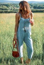 Load image into Gallery viewer, Casual Linen Cotton Shoulder Straps, Striped Printed Pants Jumpsuit