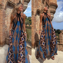 Load image into Gallery viewer, Summer New Positioning Printing Suspender Pendulum Dress