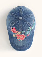 Load image into Gallery viewer, Fashion Versatile Ethnic Style Embroidery Flower Denim Baseball Cap Women's Autumn Sunscreen Shade Cap