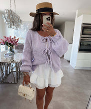 Load image into Gallery viewer, Crew Neck Lace-up Knitted Cardigan Jacket Autumn and Winter New Solid Color Commuting Simple Sweater Women
