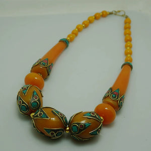 Ethnic Style Tibetan Accessories, Exaggerated Style Big Beads Nepalese Handmade Short Necklaces, Collarbone Chains