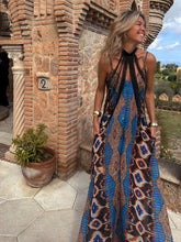 Load image into Gallery viewer, Summer New Positioning Printing Suspender Pendulum Dress