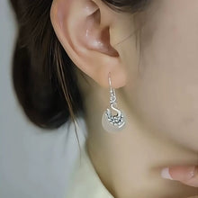Load image into Gallery viewer, Retro 925 Silver Phoenix Chalcedony Earrings New Light Luxury Old Niche Ethnic Style High-end Versatile Earrings