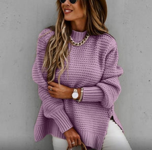 2025 Autumn and Winter Loose Lazy Wind Long Sleeve Pullover Knitted Sweater Women