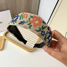 Load image into Gallery viewer, Bohemian Embroidered Headband Retro Ethnic Style Toothed Non-slip Headband Hairpin Large Flower Hair Accessories