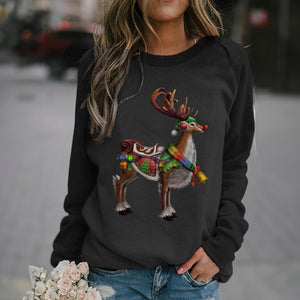 New 3D Digital Printing Long-sleeved T-neck Sweater