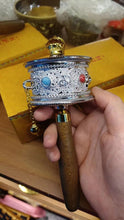 Load image into Gallery viewer, 6 CM Hand-cranked Prayer Wheel Tibetan Pure Brass Hand-held Gold Barrel Six-character Mantra Household Tibetan Hand Prayer Wheel