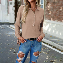 Load image into Gallery viewer, Autumn and Winter Solid Color Polo Neck Knit Top