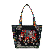 Load image into Gallery viewer, Tote Bag Women&#39;s Bag Going Out Canvas Bag Double-sided Casual Embroidery Large-capacity Handbag Ethnic Style Small Square Bag