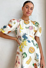 Load image into Gallery viewer, New Printing Fashion Bubble Sleeve Versatile Slim Swing Dress