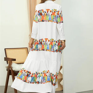 Summer New Print Loose Fit Home Furnishing Sweet Style Dress