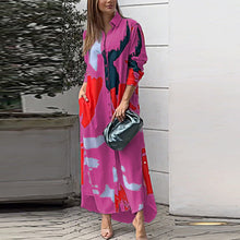 Load image into Gallery viewer, Women&#39;s Clothing on The New Fashion Casual Printing Loose Split Shirt Dress