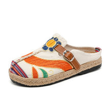 Load image into Gallery viewer, New Embroidered Cloth Shoes Flat-bottomed Casual Fabric Slippers Cloth Shoes Casual Bag Head Cloth Shoes Women