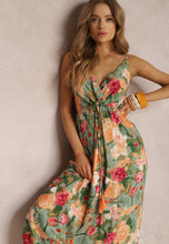 Load image into Gallery viewer, Spring/Summer New Fashion Print Sexy Dress with Deep V-shaped Sleeveless Backless Long Dress