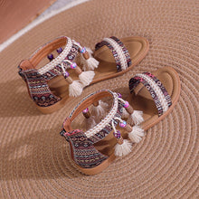 Load image into Gallery viewer, Bohemian Summer New Ethnic Fairy Open Toe Beaded Roman Sandals