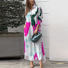 Load image into Gallery viewer, Women&#39;s Clothing on The New Fashion Casual Printing Loose Split Shirt Dress