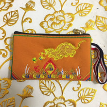 Load image into Gallery viewer, Tibetan Embroidered Canvas Wallet Large Capacity Double Layer Handheld Bag Card Bag Phone Bag Zipper Integrated Bag