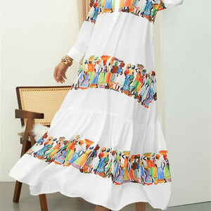 Summer New Print Loose Fit Home Furnishing Sweet Style Dress