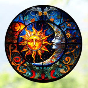 Sun Moon Window Decoration Colorful Moon Star Sun Baffle Pendant Window Decor