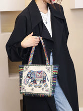 Load image into Gallery viewer, Tote Bag Women&#39;s Bag Going Out Canvas Bag Double-sided Casual Embroidery Large-capacity Handbag Ethnic Style Small Square Bag