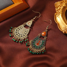 Load image into Gallery viewer, Bohemian Alloy Drop Oil Long Tassel Ethnic Style Earrings for Women&#39;s Retro Earrings