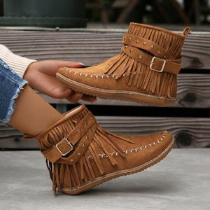 Women's Double-decker Tassel Boots