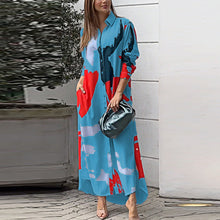 Load image into Gallery viewer, Women&#39;s Clothing on The New Fashion Casual Printing Loose Split Shirt Dress