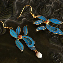 Load image into Gallery viewer, Cloisonne Imitation Diancui Classic New Simple Style Antique Earrings