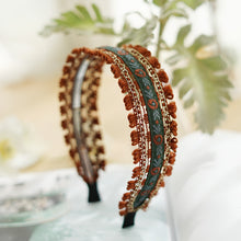 Load image into Gallery viewer, New Bohemian Ethnic Style Embroidered Flower Hair Hoops, Headband Hair Accessories