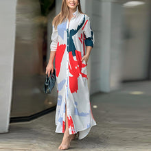 Load image into Gallery viewer, Women&#39;s Clothing on The New Fashion Casual Printing Loose Split Shirt Dress