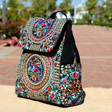 Load image into Gallery viewer, Ethnic Embroidered Backpack Ladies New Large-capacity Canvas Travel Bag Fashion Backpack