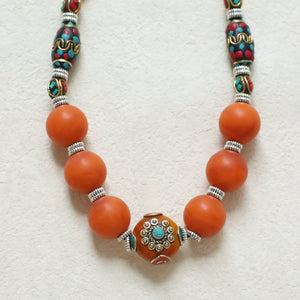 Tibetan Jewelry Necklace, Nepalese Necklace, Tibetan Xizang Beeswax Necklace