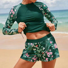 Load image into Gallery viewer, New Swimwear Long sleeved Digital Printed Conservative Women&#39;s Split Bikini Swimwear