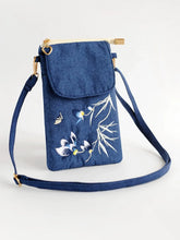 Load image into Gallery viewer, Embroidery Flower Bag Women&#39;s Cotton and Linen Cloth Messenger Bag Small Bag Change Bag Close-fitting Mobile Phone Bag Ethnic Style Mobile Phone Bag