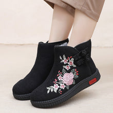 Load image into Gallery viewer, Cloth Shoes, Women&#39;s Cotton Shoes, Winter Plush Insulation, Mother&#39;s Shoes, Retro Ethnic Style Embroidered Shoes, Short Boots, Grandmother&#39;s Shoes
