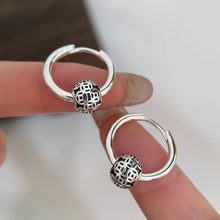 Load image into Gallery viewer, S925 Silver Earrings Women's Simple and Retro Lucky Transshipment Anti-allergic Element Ring Earrings