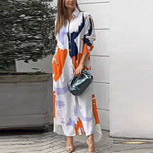 Load image into Gallery viewer, Women&#39;s Clothing on The New Fashion Casual Printing Loose Split Shirt Dress