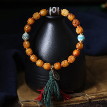 Load image into Gallery viewer, Tibetan Jewelry Yak Bone Bucket Bead Bracelet Wenwan Zakiram Bone Tag Bracelet Ethnic Style Jewelry