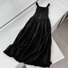 Load image into Gallery viewer, New Lazy Resort Style Pleated Front Cuff Design Extra-long Dress Goddess Skirt Swing Skirt