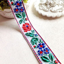 Load image into Gallery viewer, Ethnic Wind Multicolor Cotton Embroidery Flower Lace Accessories Ribbon Curtain Clothing Fabric Hand-made Decorative Materials