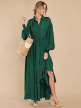 Load image into Gallery viewer, Autumn and Winter New Product Long Solid Color Dress Button Long Dress Loose Oversized Swing Skirt