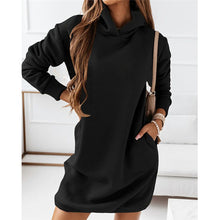 Load image into Gallery viewer, Autumn/Winter New Women&#39;s Wear with Hat Trendy Long Sleeve Solid Color Women&#39;s Dress