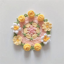 Load image into Gallery viewer, Hand-crocheted Coaster Finished Product, Flower Wool, Flower Insulation Pad