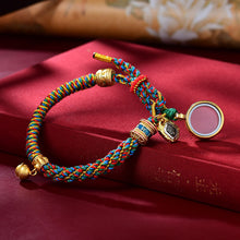 Load image into Gallery viewer, Tibetan Hand Rope Handmade New Corn Knot Pattern Hand-rubbed Cotton Bracelet Finished Hand-woven Tibetan Wind Rope.