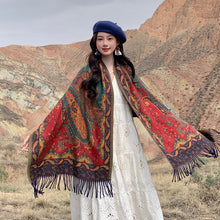 Load image into Gallery viewer, New Tibetan Scarf Female Shawl Retro Cashew Poncho Scarf