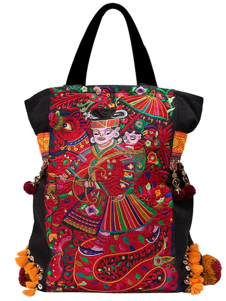 Original Ethnic Style Retro National Tide National Embroidery Shoulder Bag Bag Large Capacity Canvas Women's Bag